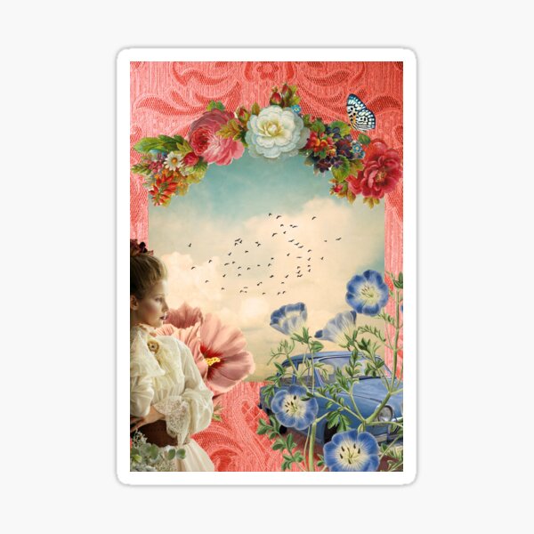 The Blue Vintage Car Sticker