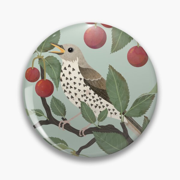 Item preview, Song Thrush in Cherries designed and sold by littleclyde.