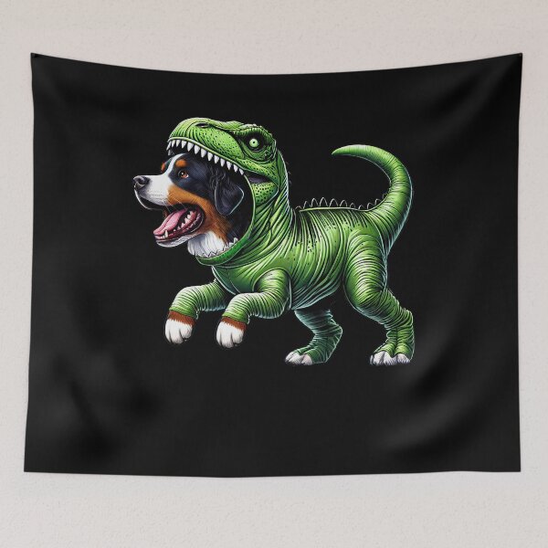 Item preview, Funny Bernese Mountain Dog Wearing Dinosaur Outfit Dog Lover designed and sold by Kimberley King Art  King Art.
