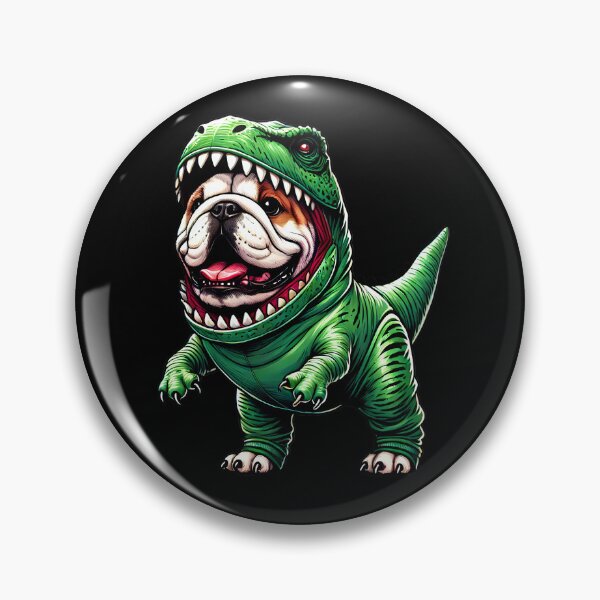 Item preview, Funny Bulldog Wearing Dinosaur Outfit Dog Lover designed and sold by Kimberley King Art  King Art.