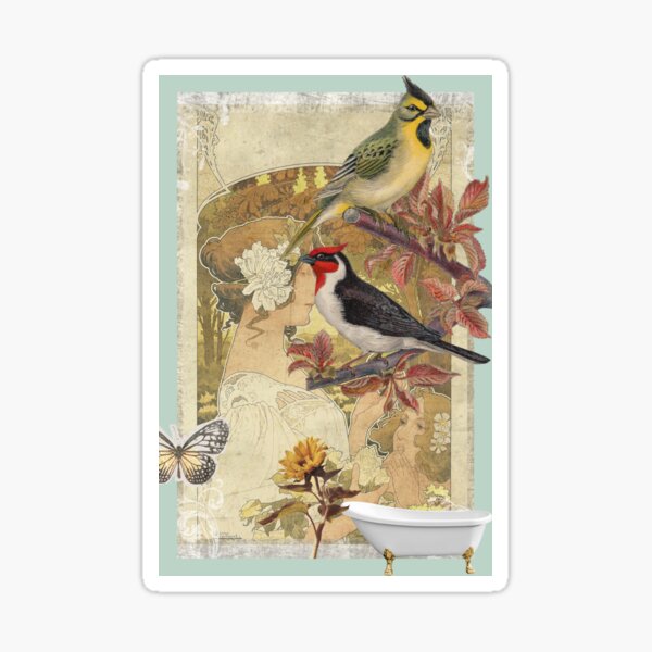 Vintage Birds Sticker
