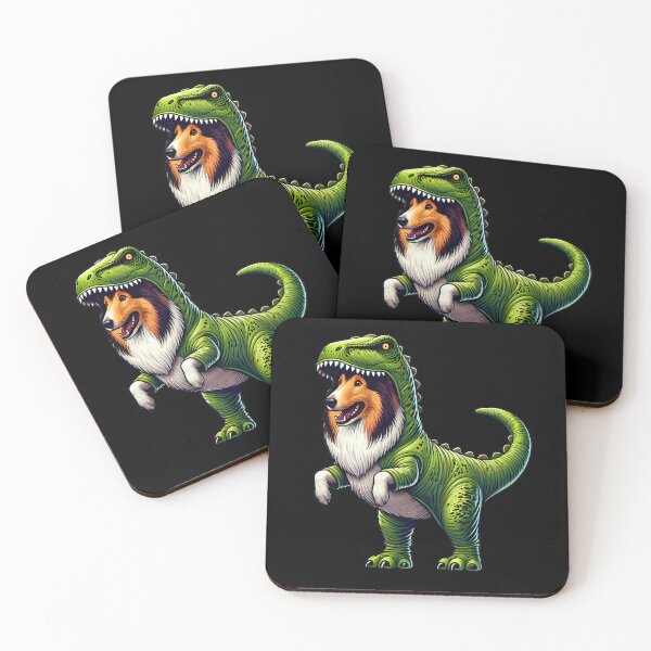 Item preview, Funny Collie Wearing Dinosaur Outfit Dog Lover designed and sold by Kimberley King Art  King Art.