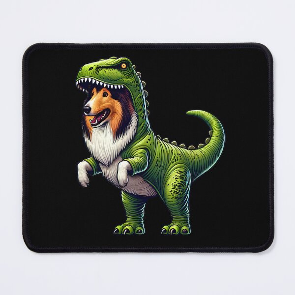 Item preview, Funny Collie Wearing Dinosaur Outfit Dog Lover designed and sold by Kimberley King Art  King Art.