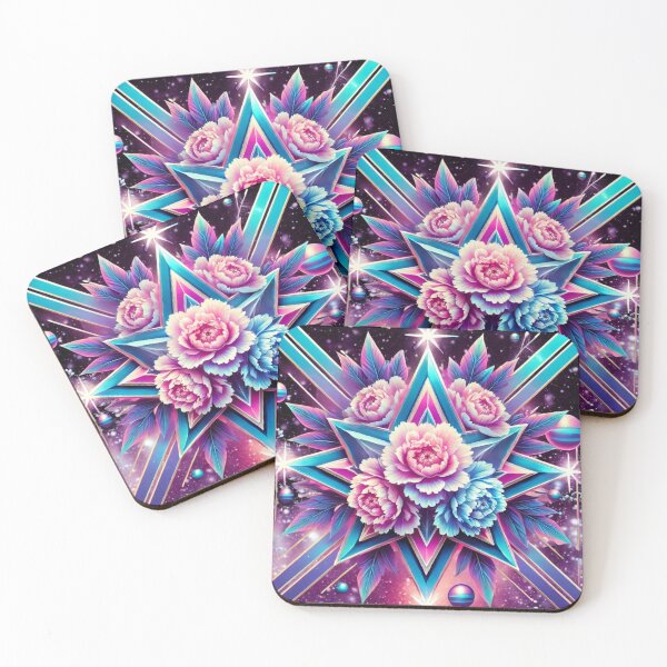 Item preview,  Neon Elegance – Art Deco Star & Peony  80s Fantasy Style designed and sold by LuxuryApparels.