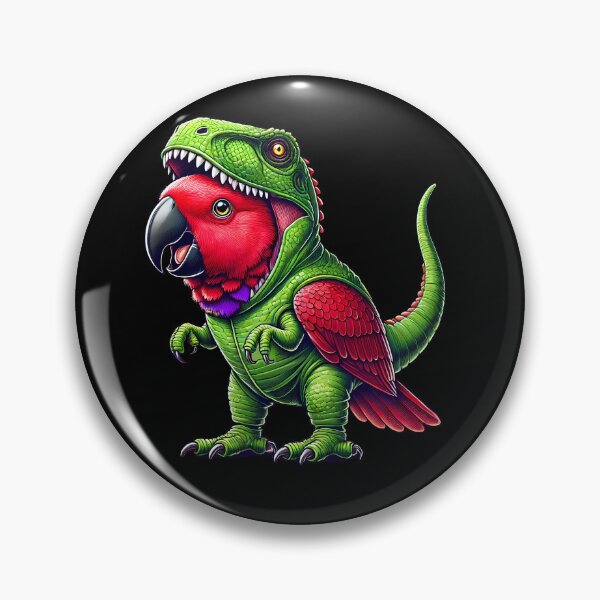 Item preview, Eclectus Parrot Wearing Dinosaur Outfit Funny Bird Lover designed and sold by Kimberley King Art  King Art.