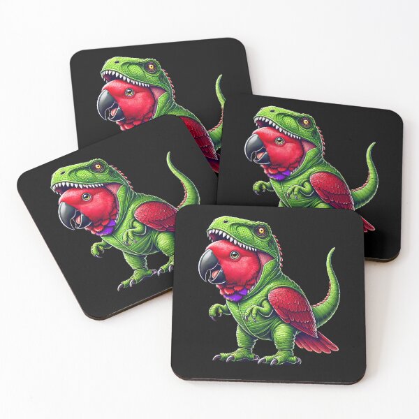 Item preview, Eclectus Parrot Wearing Dinosaur Outfit Funny Bird Lover designed and sold by Kimberley King Art  King Art.