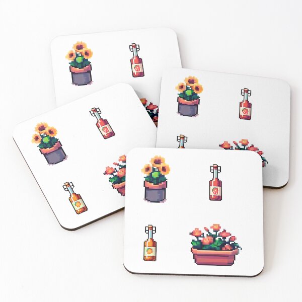 Item preview, cozy pixel drinks and flowers! designed and sold by MinmiDesign.