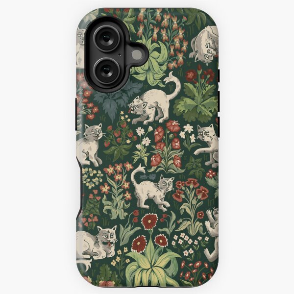 Vista previa del artículo con la obra «Gatos medievales feos Millefleur», diseñado y vendido por littleclyde.