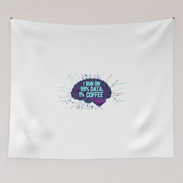 Item preview, Digital Brain – I Run on 99% Data, 1% Coffee designed and sold by StormArte.