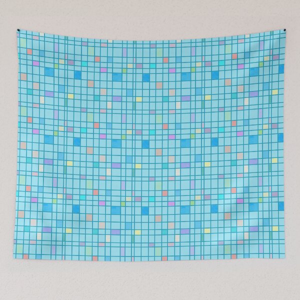 Item preview, Blue Grid with Pastel Panes designed and sold by JaygiesDesign.