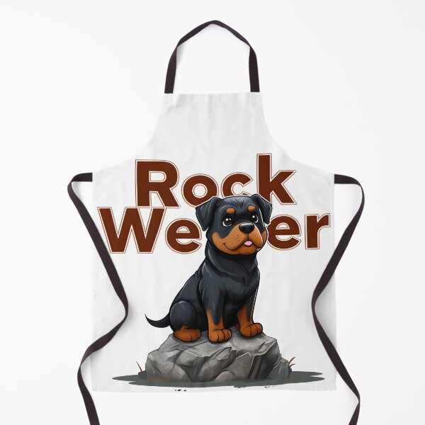 Artikelvorschau, Cartoon Rottweiler sitzt auf Rock, Rock Weiler entworfen und verkauft von MountAshDesigns.