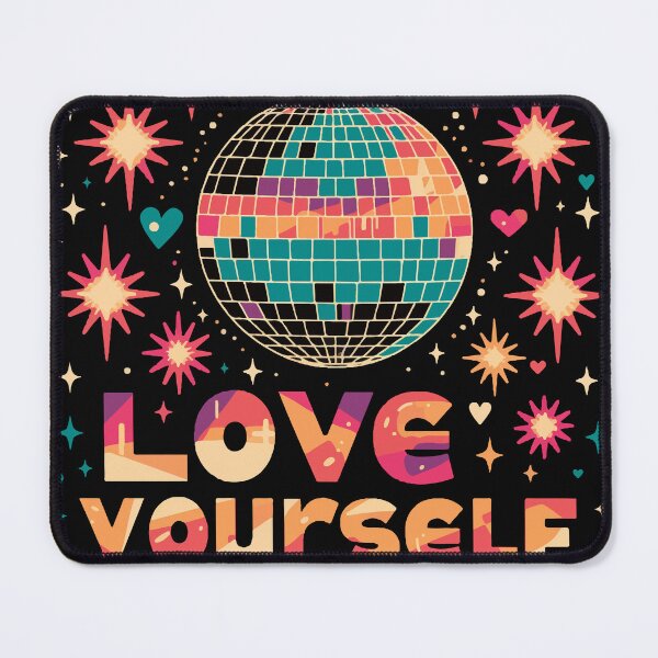 Item preview, Love Yourself – Retro Colorful Typography Design designed and sold by Moss and Moon Studio.