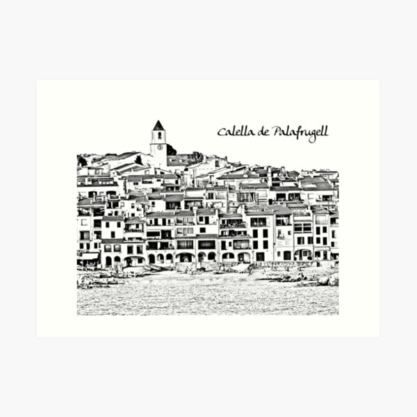 Calella de Palafrugell - named Art Print