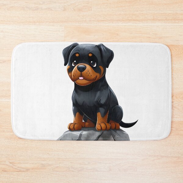 Artikelvorschau, Ein Rock Weiler - süßer Rottweiler-Welpe auf einem Felsen entworfen und verkauft von MountAshDesigns.