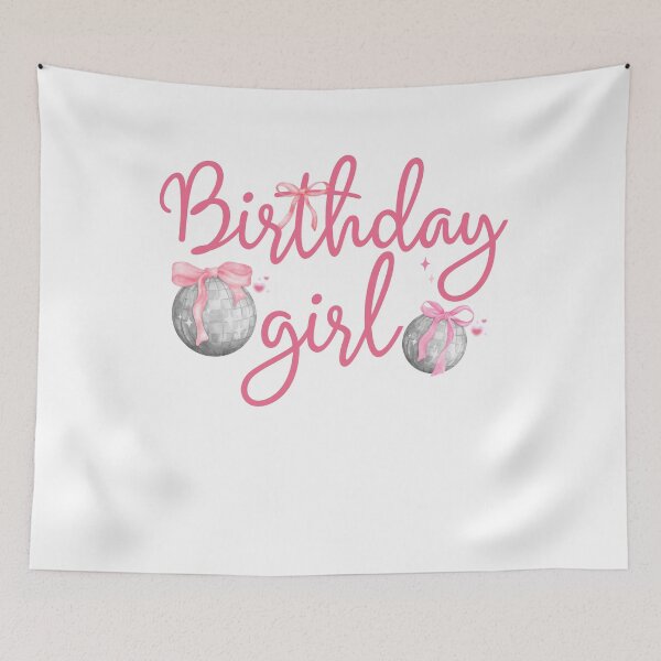 Item preview, Birthday Girl Pink Coquette Bow with Disco Ball Birthday Matching Girls designed and sold by thebest-2studio.