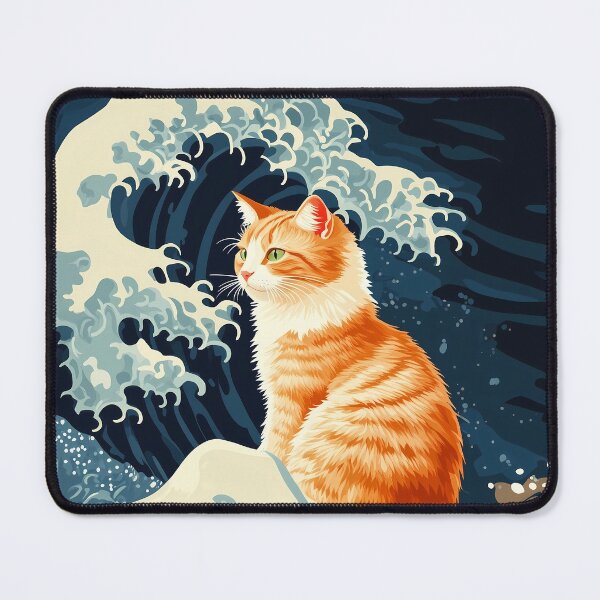 Item preview, Orange Cat & Giant Wave designed and sold by Cat-Wave-Dream.