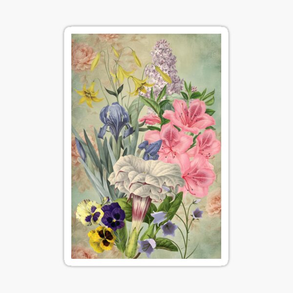 Vintage Floral Bouquet Sticker