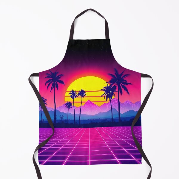 Item preview, Retro 80s Synthwave Sunset – Neon Grid & Palm Trees designed and sold by svarupa.