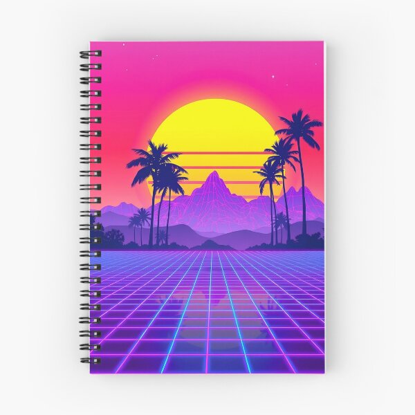 Item preview, Retro 80s Synthwave Sunset – Neon Grid & Palm Trees designed and sold by svarupa.