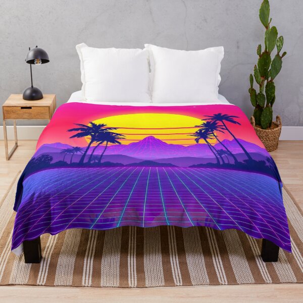 Item preview, Retro 80s Synthwave Sunset – Neon Grid & Palm Trees designed and sold by svarupa.
