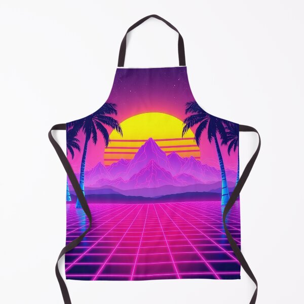 Item preview, Retro 80s Synthwave Sunset – Neon Grid & Palm Trees designed and sold by svarupa.