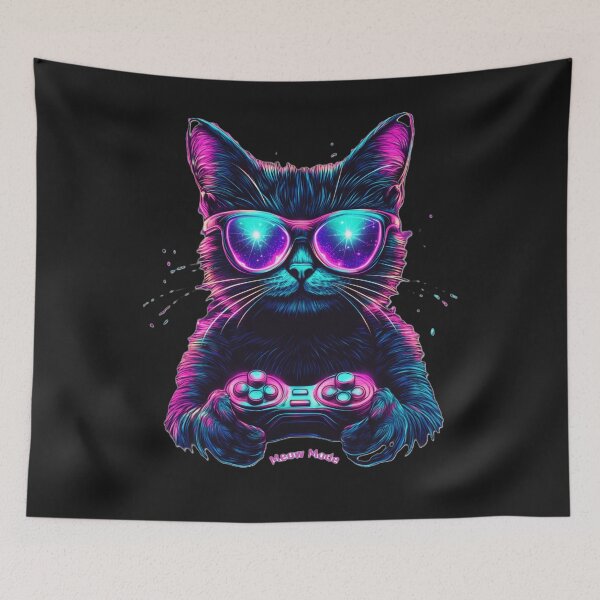 Item preview, Neon Cat Gamer - Meow Mode designed and sold by Zentuary.