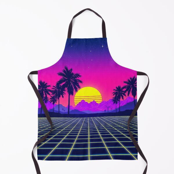 Item preview, Retro 80s Synthwave Sunset – Neon Grid & Palm Trees designed and sold by svarupa.