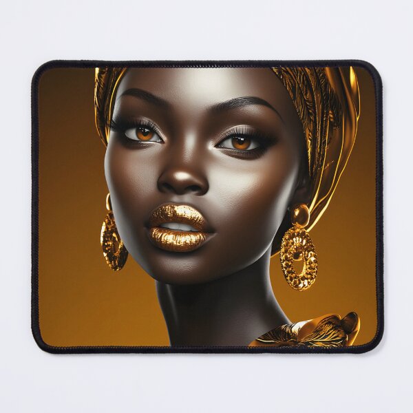 Item preview, Elegant woman in gold fabric exuding power and beauty designed and sold by Artessie.