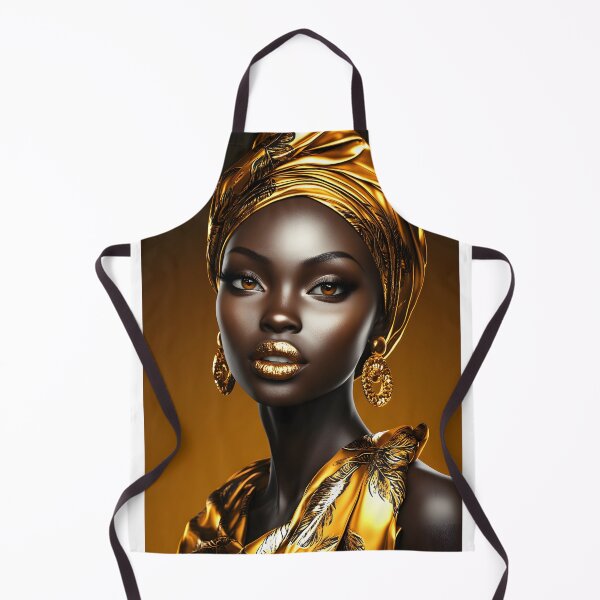Item preview, Elegant woman in gold fabric exuding power and beauty designed and sold by Artessie.