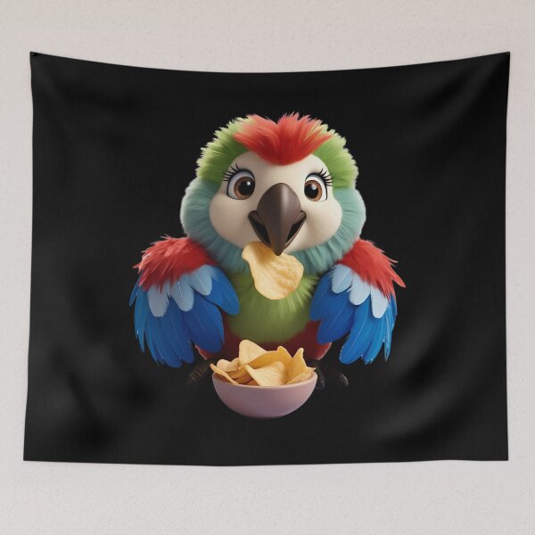 Item preview, Cute Parrot Eating Chips designed and sold by GrafiShop.