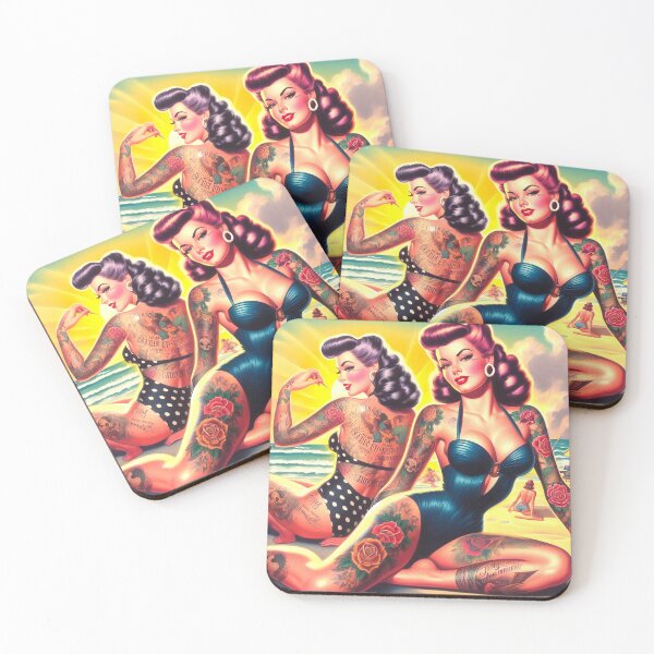 Item preview, Retro Tattooed Pin-ups designed and sold by PulpVintage.