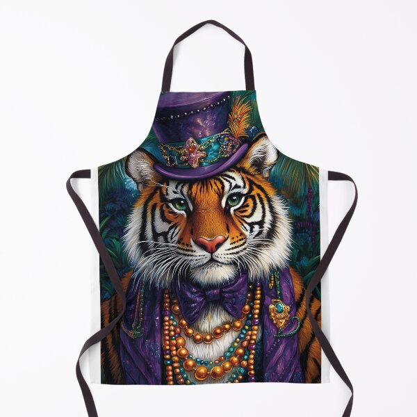 Item preview, Tiger with a Hat and Beads in Jungle Setting designed and sold by Artessie.