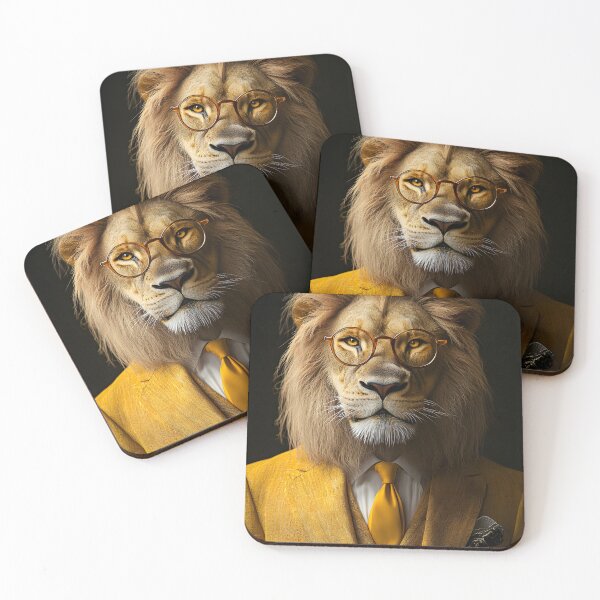 Item preview, Lion with glasses in a suit, majestic and wise designed and sold by Artessie.