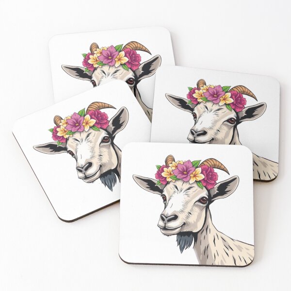 Item preview, Goat With Flower Crown designed and sold by SpazticGoat.
