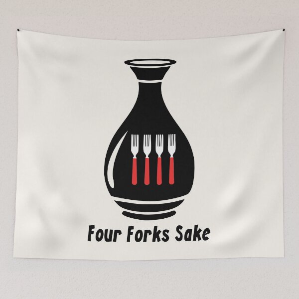 Item preview, Four Forks Sake Funny Pun designed and sold by eldram.