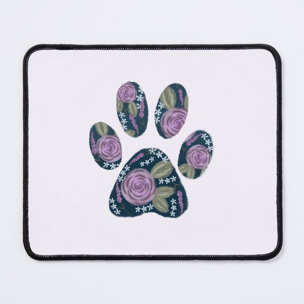 Item preview, Dog Paw Print floral roses designed and sold by BlossomandIvy.