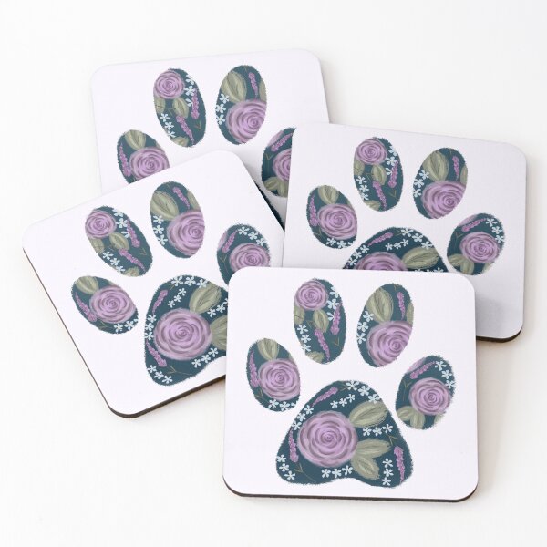 Item preview, Dog Paw Print floral roses designed and sold by BlossomandIvy.