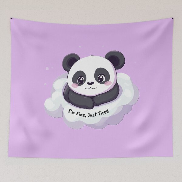 Item preview, I'm Fine, Just Tired - Cute Panda on the Cloud | Sweet Design for the Tired designed and sold by Zentuary.