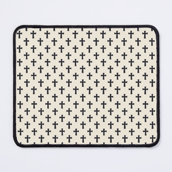 Item preview, black crosses on beige background designed and sold by PoppyLaneStudio.