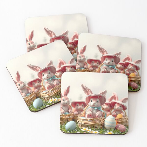 Item preview, Easter bunnies with Easter eggs in baskets  designed and sold by Valentina-ty.