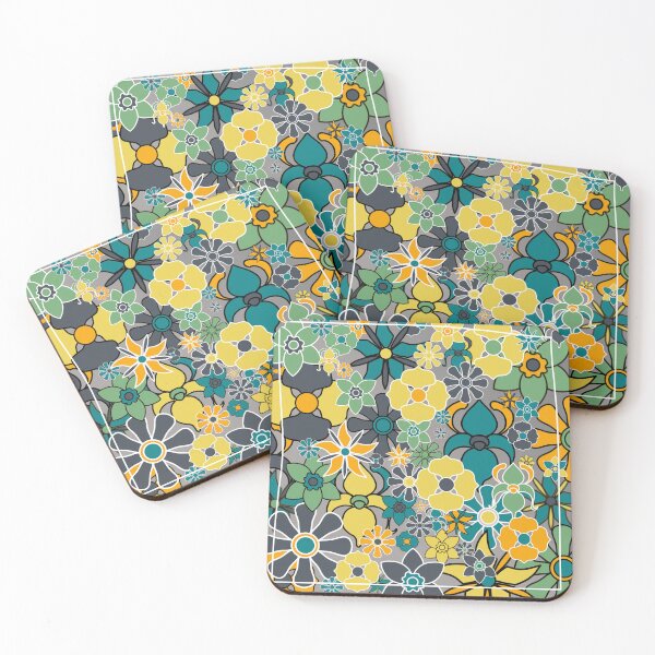 Item preview, Patchwork of Flower, nature-inspired design, green palette designed and sold by JoseYeste.