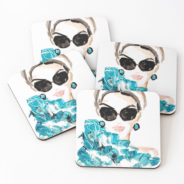 Aperçu de l'œuvre Femme Glamour Lunettes Noires - Peinture Acrylique Chic créée et vendue par Harena Grace .