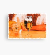 Glass of beer drawn Art Canvas Print