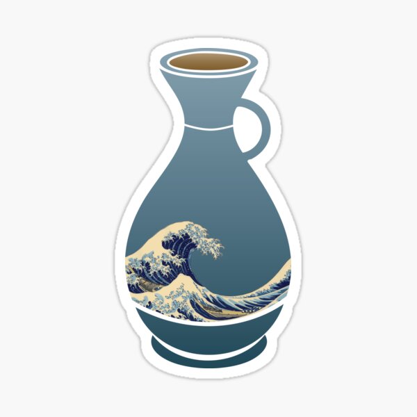 Artikel-Vorschau von Große Welle von Kanagawa Sake-Flasche, designt und verkauft von eldram.