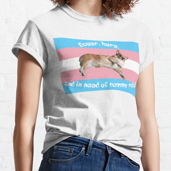 Artikel-Vorschau von Dieser schwule Corgi braucht eine Bauchkraulung! (Trans Pride), designt und verkauft von Queer-Corgi.