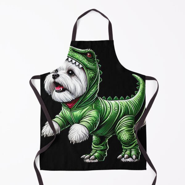 Item preview, Funny Maltese Wearing Dinosaur Outfit Dog Lover designed and sold by Kimberley King Art  King Art.