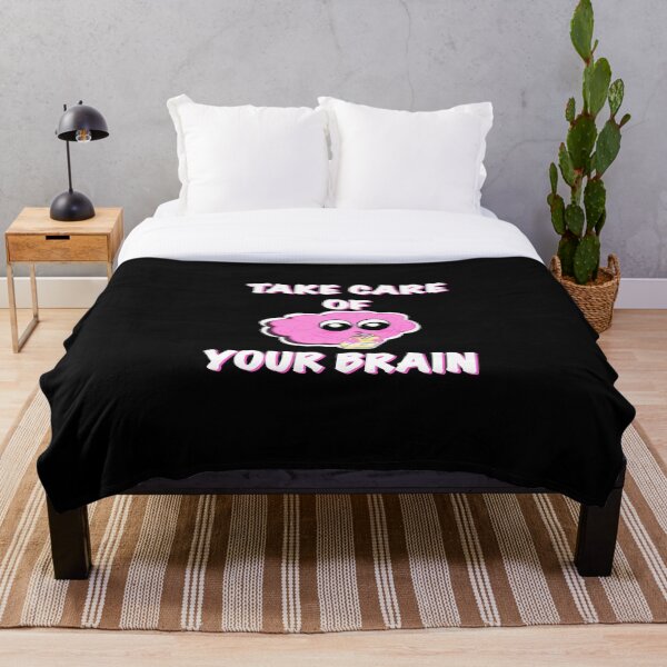 Item preview, Take care of your brain- white text & black designed and sold by LaurenEhretArt.