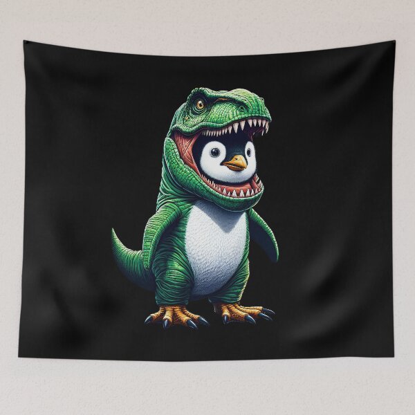 Item preview, Funny Penguin Wearing Dinosaur Outfit Penguin Lover designed and sold by Kimberley King Art  King Art.