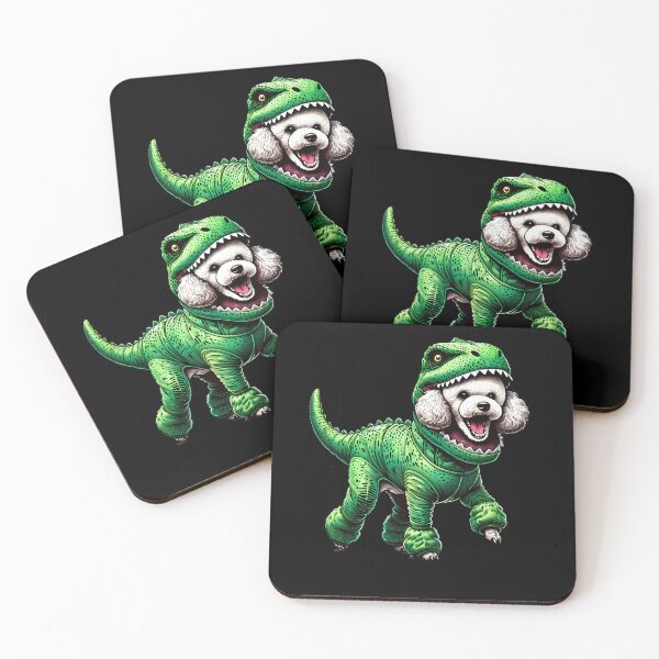 Item preview, Funny Poodle Wearing Dinosaur Outfit Dog Lover designed and sold by Kimberley King Art  King Art.