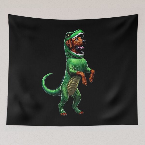 Item preview, Funny Rhodesian Ridgeback Wearing Dinosaur Outfit Dog Lover designed and sold by Kimberley King Art  King Art.
